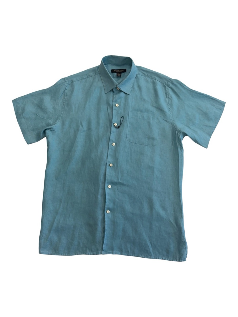 Pronto Uomo Men’s Linen Shirt Short Sleeves Button Up Size Large NWOT